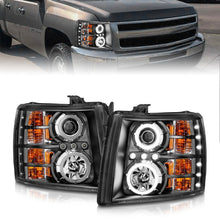 Cargar imagen en el visor de la galería, ANZO 2007-2013 Chevrolet Silverado 1500 Faros delanteros proyectores con halo negro