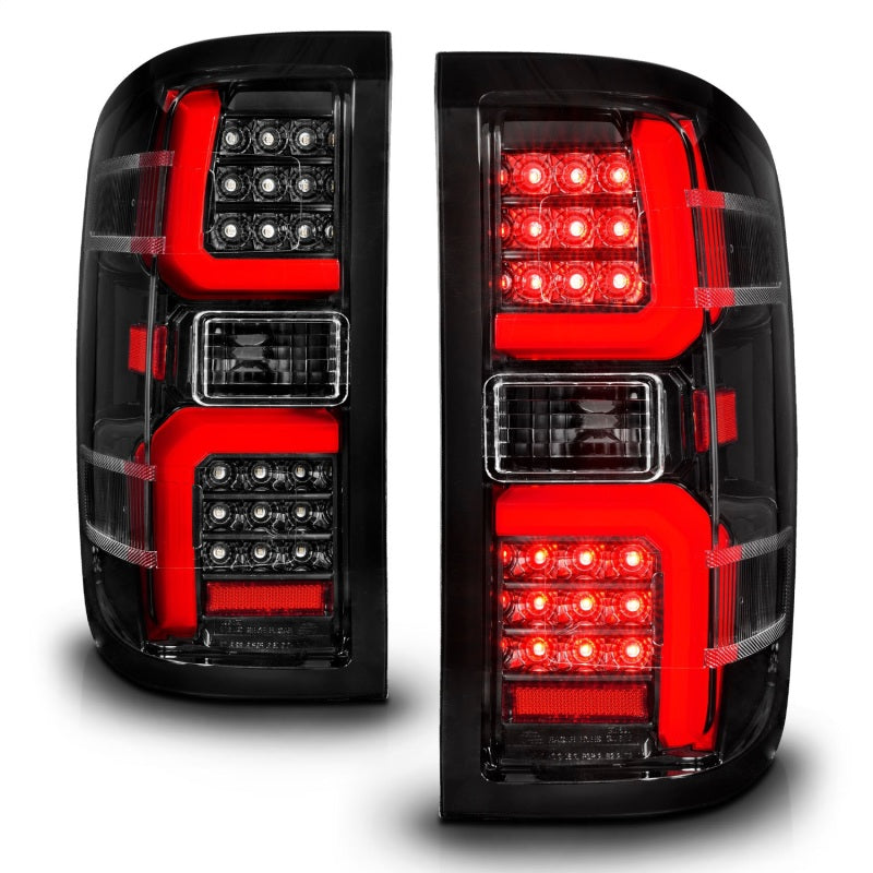 ANZO 15-19 Chevrolet Silverado 2500 HD/3500 HD Luz trasera LED con carcasa negra secuencial/lente transparente