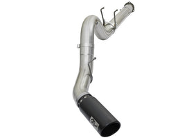 aFe ATLAS Sistema de escape de acero de alumbre con respaldo DPF de 5 pulgadas con punta negra 2017 Ford Diesel Trucks V8-6.7L (td)