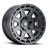 ICON Compass 17x8.5 6x5.5 0mm Offset 4.75in BS Rueda negra satinada