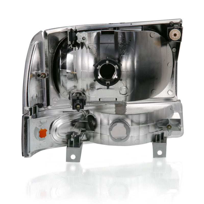 ANZO 2000-2004 Ford Excursion Crystal Faro con luz de esquina cromada ámbar (sin bombilla)