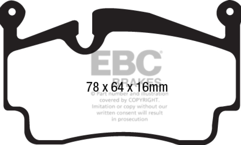 EBC 05-09 Porsche 911 (997) (solo rotor de hierro fundido) 3.6 Carrera 2 Sport Pastillas de freno traseras Bluestuff