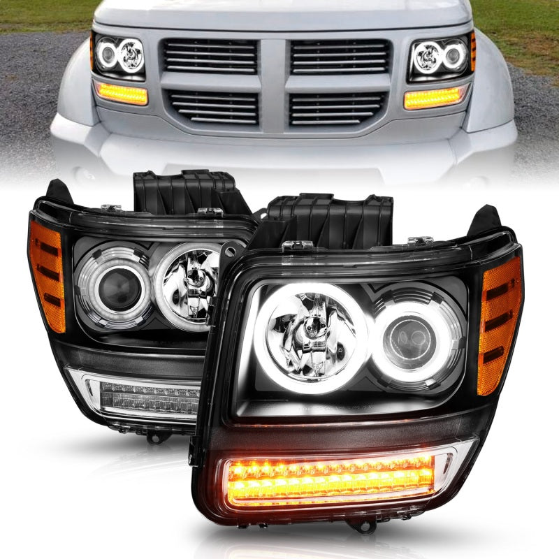 ANZO 2007-2012 Dodge Nitro proyector faros con Halo negro (CCFL) G2