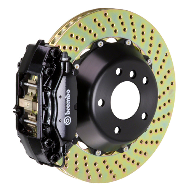Brembo 97-04 986 Boxster trasero GT BBK 4 pistones fundidos 345x28 2 piezas rotor perforado-negro