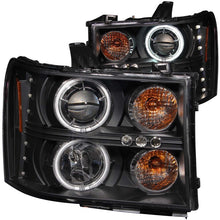 Cargar imagen en el visor de la galería, ANZO 2007-2013 Gmc Sierra 1500 Faros delanteros con proyector con halo negro