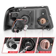 Cargar imagen en el visor de la galería, ANZO Faros delanteros de cristal para Ford Ranger 2001-2011 con barra de luz y carcasa cromada