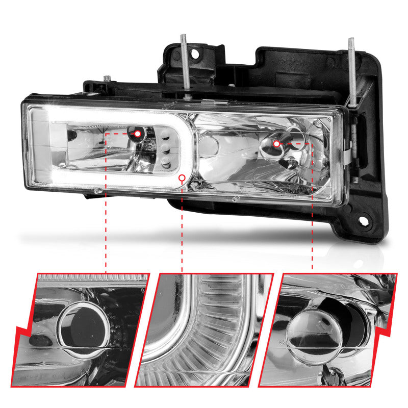 Faros delanteros de cristal ANZO 1999-2000 Cadillac Escalade