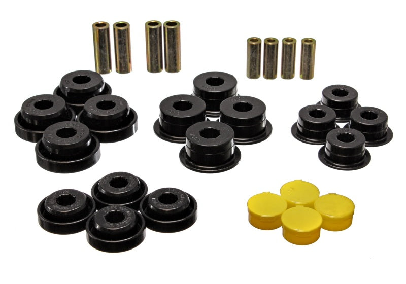 Energy Suspensión 97-06 Jeep Wrangler TJ Blk Bujes de brazo de control trasero (debe reutilizar carcasas exteriores OEM