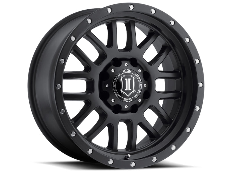 ICON Alpha 20x9 5x150 16mm Offset 5.625in BS 110.1mm Diámetro Rueda negra satinada