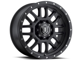 ICON Alpha 20x9 5x150 16mm Offset 5.625in BS 110.1mm Diámetro Rueda negra satinada