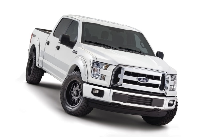 Bushwacker 16-17 Ford F-150 Styleside bolsillo estilo bengalas 4 piezas 78.9/67.1/97.6 pulgadas cama - Oxford blanco