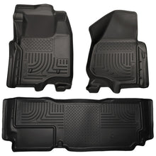 Cargar imagen en el visor de la galería, Husky Liners 2012.5 Ford SD Super Cab WeatherBeater Combo Black Floor Liners (w/o Manual Trans Case)