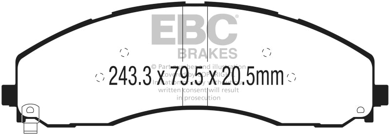 EBC 2017+ Ford F-450 Pastillas de freno delanteras/traseras Yellowstuff