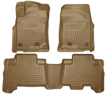 Cargar imagen en el visor de la galería, Husky Liners 2013 Toyota 4Runner WeatherBeater Tan Front &amp; 2nd Seat Floor Liners