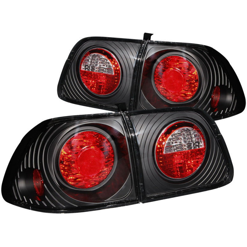 ANZO 1999-2000 Honda Civic luces traseras negras