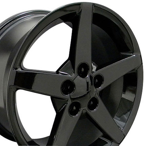 18" Replica Wheel CV06 Fits Chevrolet Corvette - C6 Rim 18x9.5 Black Wheel