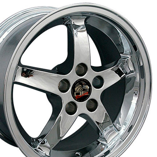 17" Replica Wheel FR04 Fits Ford Mustang Cobra Rim 17x9 Chrome Wheel