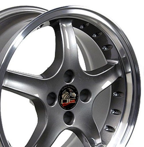 17" Replica Wheel FR04 Fits Ford Mustang Cobra Rim 17x8 DR Gunmetal Wheel
