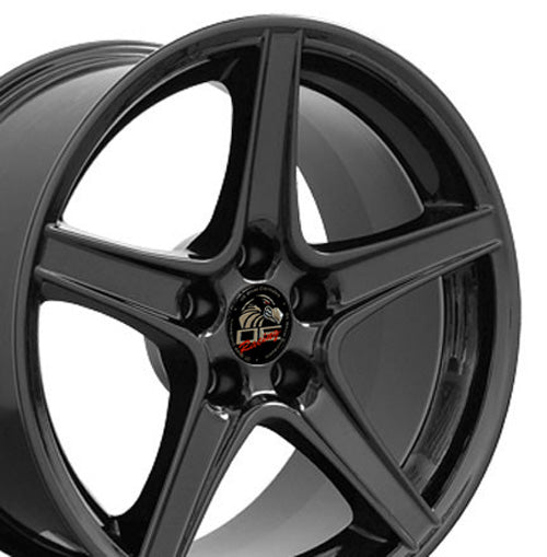 18" Replica Wheel FR06B Fits Ford Mustang Saleen Rim 18x9 Black Wheel