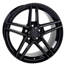 Cargar imagen en el visor de la galería, 18" Replica Wheel CV07A Fits Chevrolet Corvette - C6 Z06 Rim 18x9.5 Black Wheel