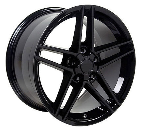 18" Replica Wheel CV07A Fits Chevrolet Corvette - C6 Z06 Rim 18x10.5 Black Wheel