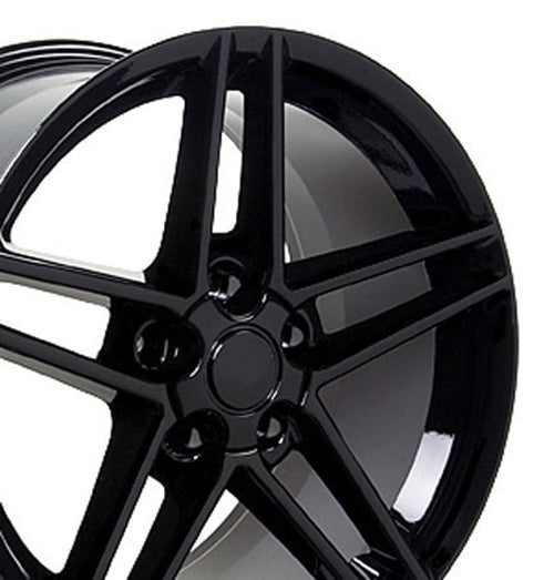 18" Replica Wheel CV07A Fits Chevrolet Corvette - C6 Z06 Rim 18x10.5 Black Wheel