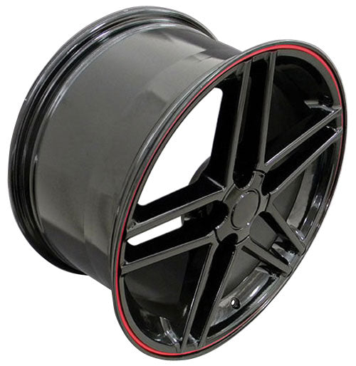 18" Replica Wheel CV07A Fits Chevrolet Corvette - C6 Z06 Rim 18x9.5 Redline Wheel